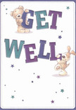 With a joyful and tender spirit, this get well card bursts with playful charm-perfectly suited for the vibrant Bankside community. A fluffy bear and an energetic puppy appear to leap from the artwork, each playfully anchoring oversized, colourful letters that spell 'Get Well'. The expressive illustrations suggest fur so soft and inviting, you can almost feel a comforting embrace-much like receiving a thoughtfully arranged bouquet from a neighbourly florist off Southwark Bridge Road. Vivid indigo and teal hues animate the bold text, providing a strong, uplifting contrast against the creamy white background-a combination that evokes both cleanliness and vibrancy. Scattered stars in cool shades sparkle throughout, conjuring a whimsical sense of hope often felt during riverside walks near Bankside's historic sites. The careful rendering of each character, along with the harmonious palette, gives the card a tactile warmth and emotional resonance. This is more than a simple greeting-it's a small celebration, an offering of genuine kindness and optimism crafted to encourage healing and bring smiles, whether destined for a friend in Bankside or a loved one beyond.